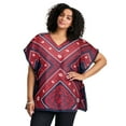 thumbnail image 1 of Avenue Women's Plus Size Crochet Trim Poncho Top, 1 of 2