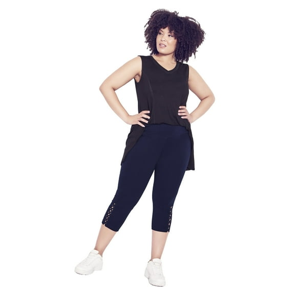 Avenue Women's Plus Size Cross Hem Legging