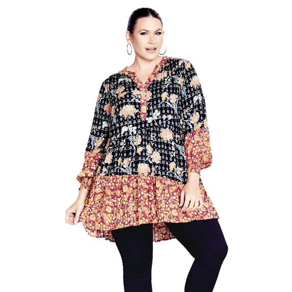 Avenue Women's Plus Size Cynthia Splice Empire Waist Tunic