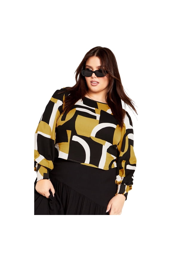 Women's Plus Size Daisy Long Sleeve Top