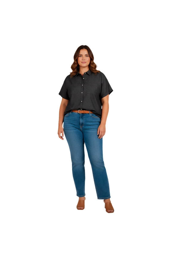 Women's Plus Size Dolman Short Sleeve Shirt