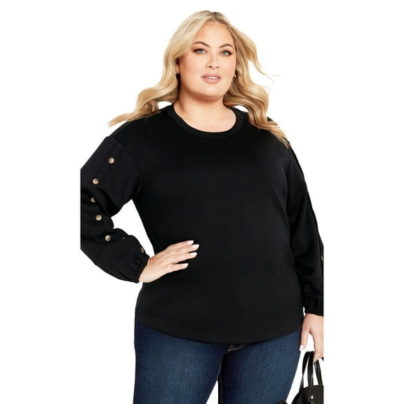 Avenue Women's Plus Size Elena Button Top