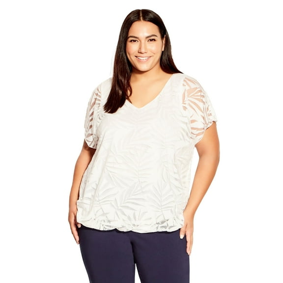 Avenue Women's Plus Size Elora Burnout Top