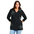 thumbnail image 1 of Avenue Women's Plus Size Embellished V-Neck Tunic, 1 of 1
