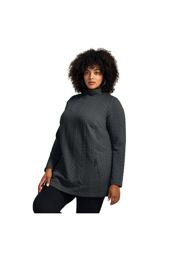 Women's Plus Size Emily Jacquard Texture Knit Tunic