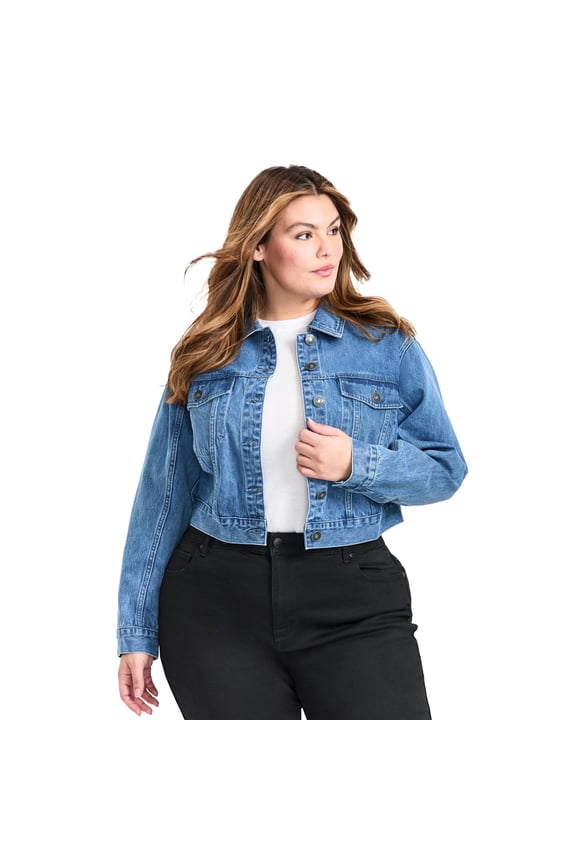 Women's Plus Size Emma Denim Cropped Jacket