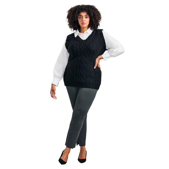 Avenue Women's Plus Size Eva Split Detail Ponte Pant