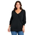 thumbnail image 1 of Avenue Women's Plus Size Faux Wrap Pull Over Sweater, 1 of 2