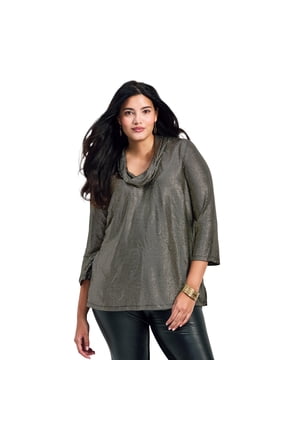 Women's Plus Size Felicia Metallic Knit Top
