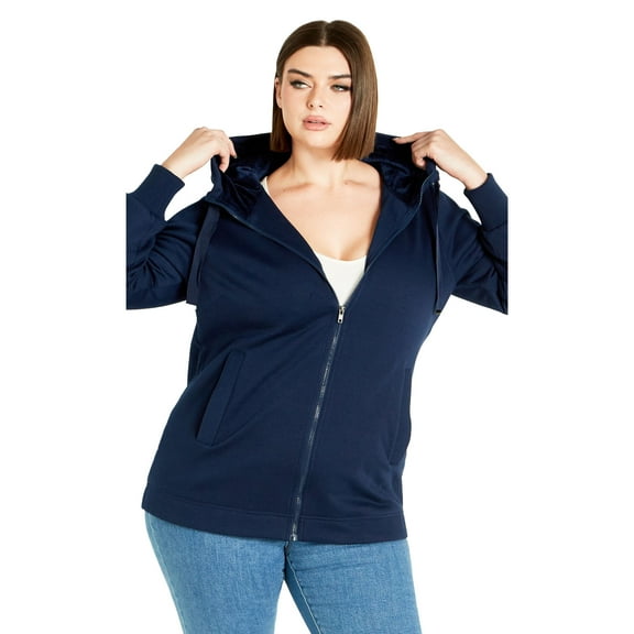 Avenue Women's Plus Size Felicity Zip Up Hood Fleece Jacket