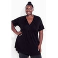 thumbnail image 1 of Avenue Women's Plus Size Female Kaylie Hi Lo Top Short Sleeve V-Neckline, 1 of 4