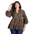 thumbnail image 1 of Avenue Women's Plus Size Flora Blouson Tiered Tunic, 1 of 2