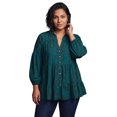 thumbnail image 1 of Avenue Women's Plus Size Flora Blouson Tiered Tunic, 1 of 2