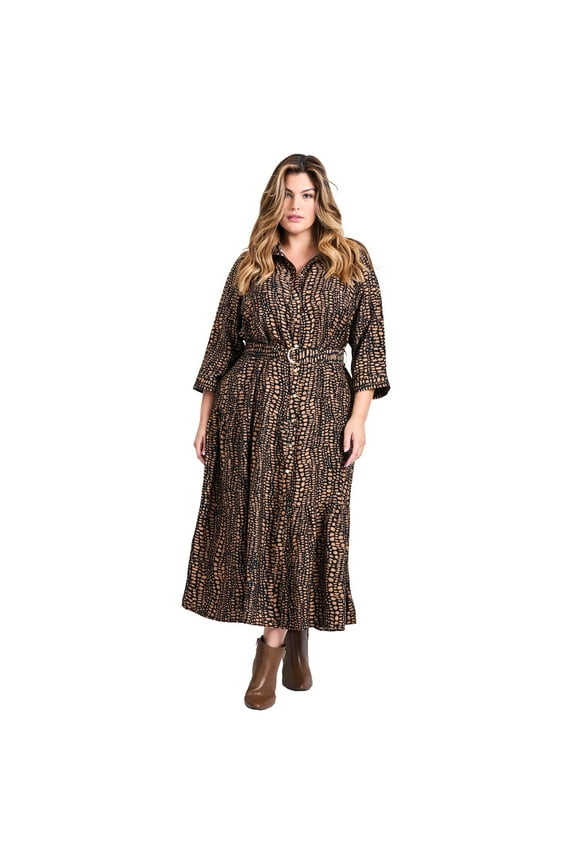 Women's Plus Size Flora Maxi Shirtdress