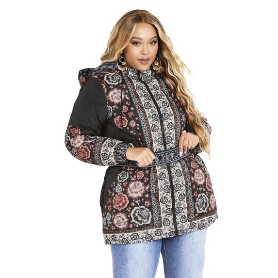 Avenue Women's Plus Size Flora Puffer Jacket