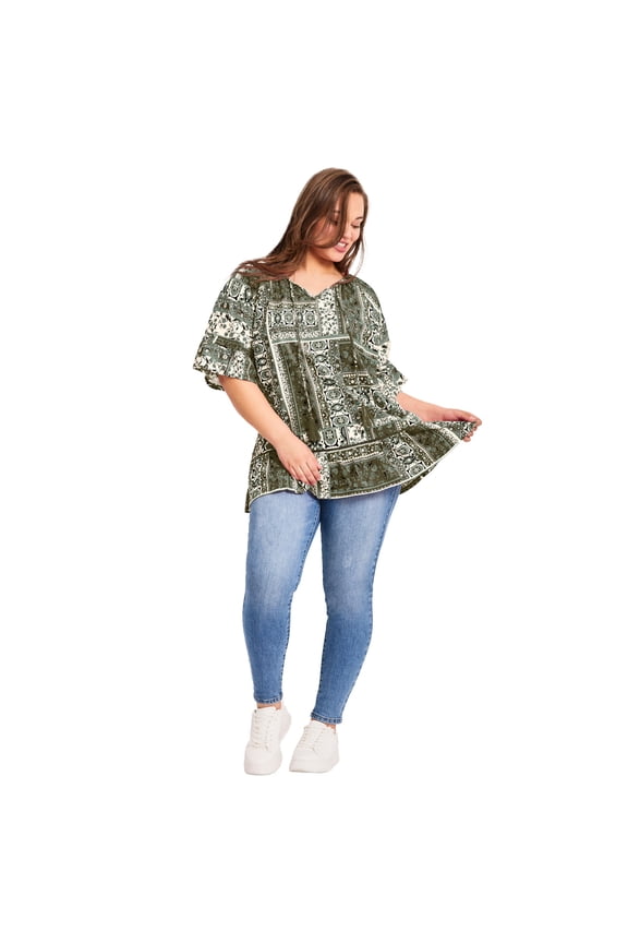 Women's Plus Size Flutter Sleeve Top