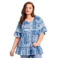 thumbnail image 1 of Avenue Women's Plus Size Flutter Sleeve Top, 1 of 2