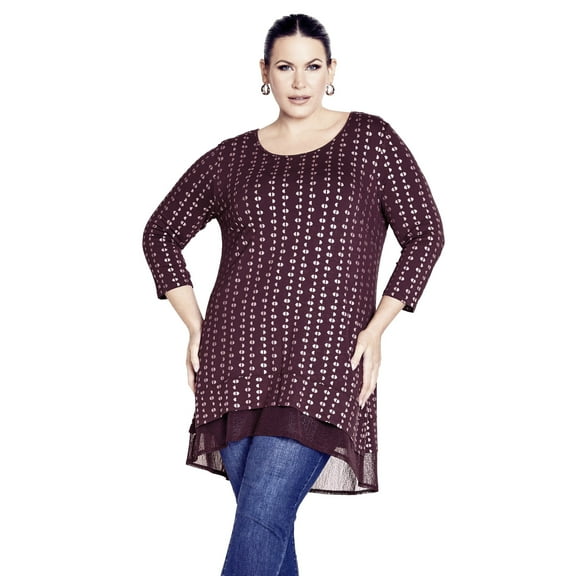 Avenue Women's Plus Size Foil Print Tunic
