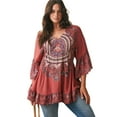 thumbnail image 1 of Avenue Women's Plus Size Frankie Frill Detail Tunic, 1 of 2