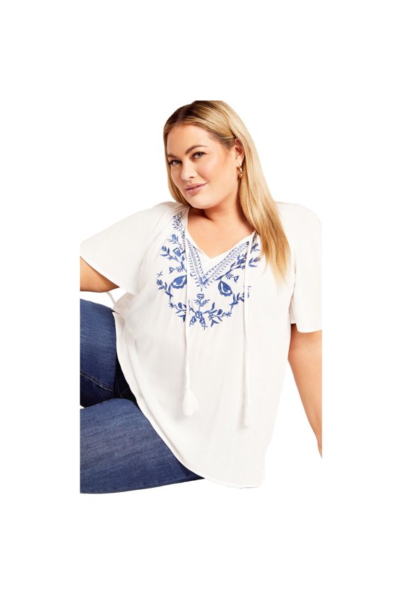 Women's Plus Size Gemma Emb Top