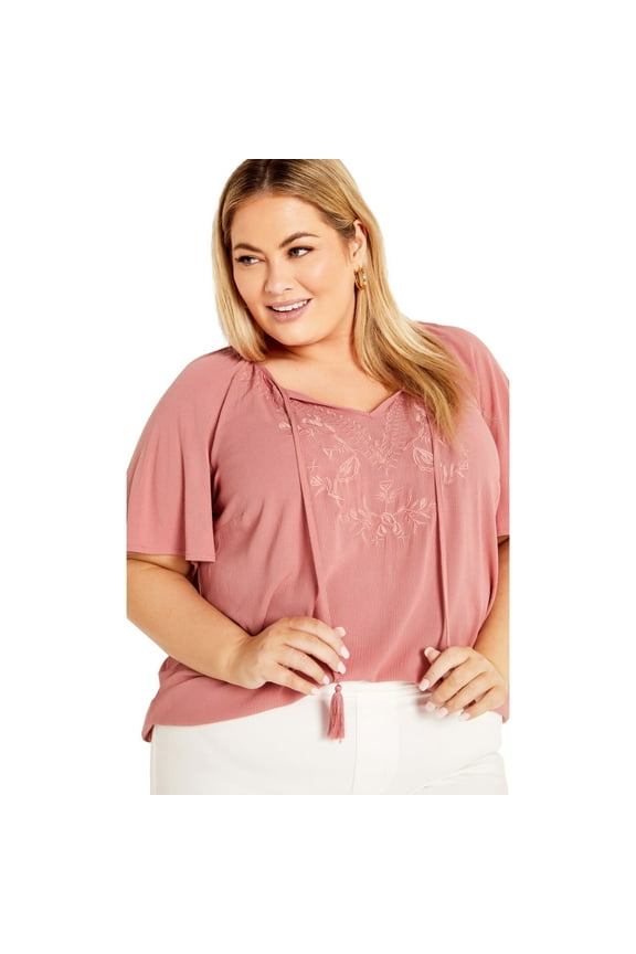 Women's Plus Size Gemma Emb Top