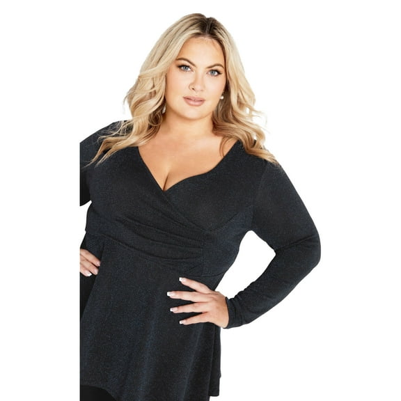 Avenue Women's Plus Size Glam Peplum Top