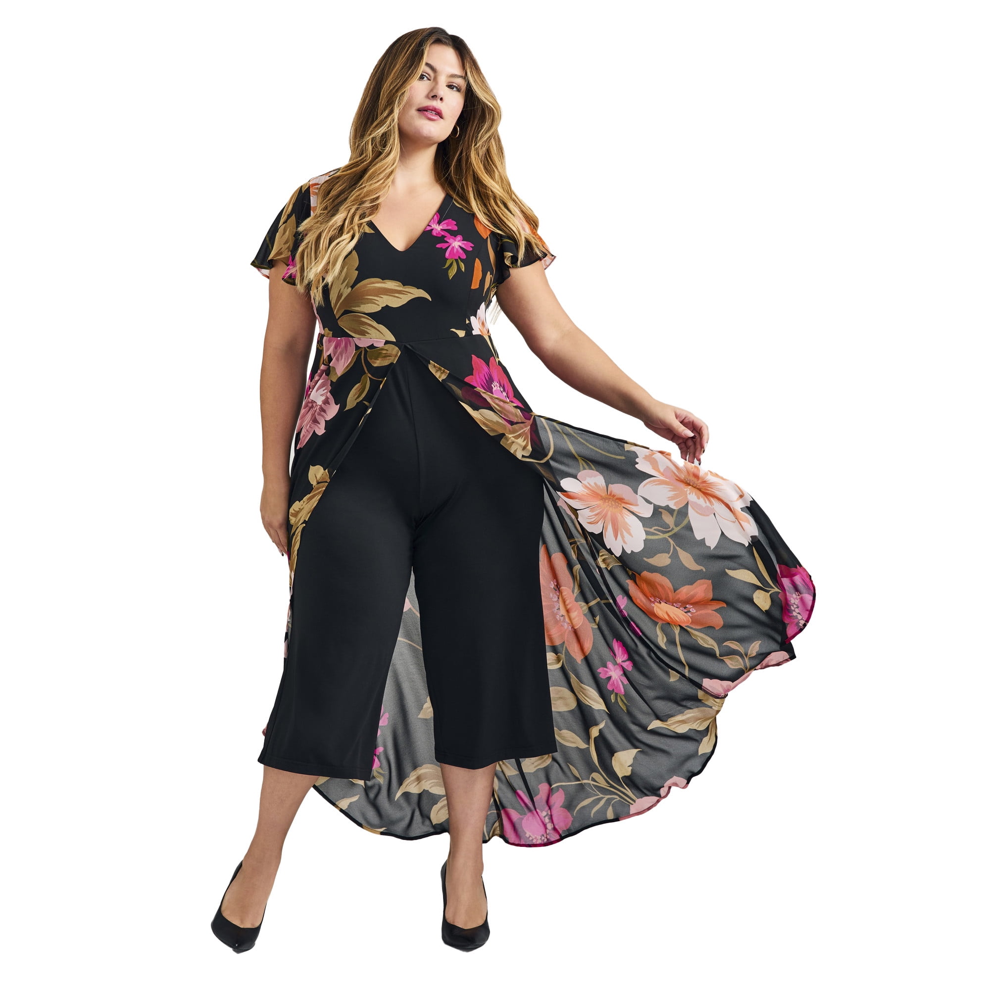 Maxi Dress Avenue Jumpsuit Avenue Women's Plus Size Glam Jumpsuit