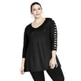 thumbnail image 1 of Avenue Women's Plus Size Glam Sleeve Detail Tunic, 1 of 1