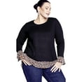 thumbnail image 1 of Avenue Women's Plus Size Hacci Chiffon Print Top, 1 of 2