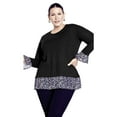 thumbnail image 1 of Avenue Women's Plus Size Hacci Chiffon Print Top, 1 of 2