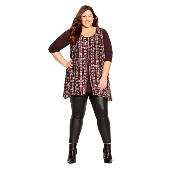 Avenue Women's Plus Size Harbor View Print Tunic