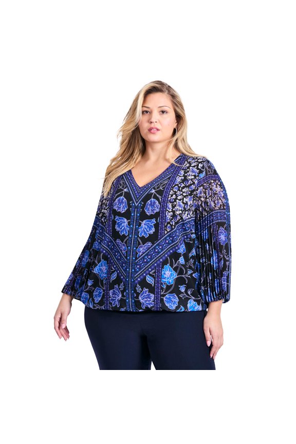 Women's Plus Size Harmony Pleat Sleeve Top