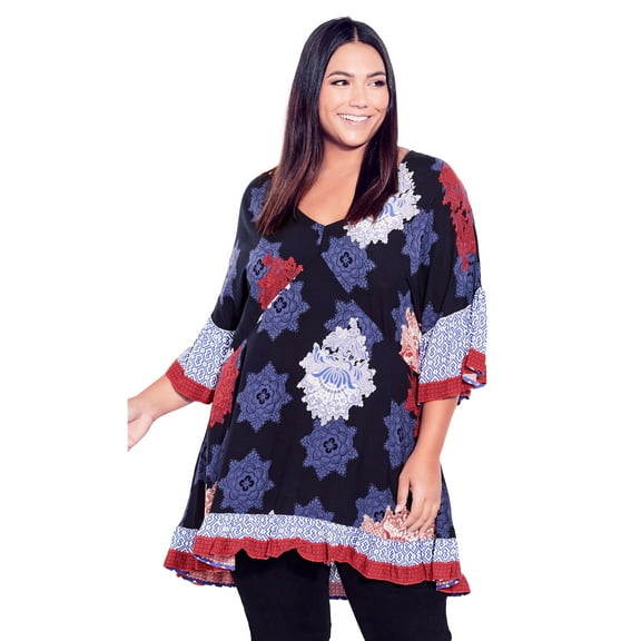Avenue Women's Plus Size Harper Border Tunic
