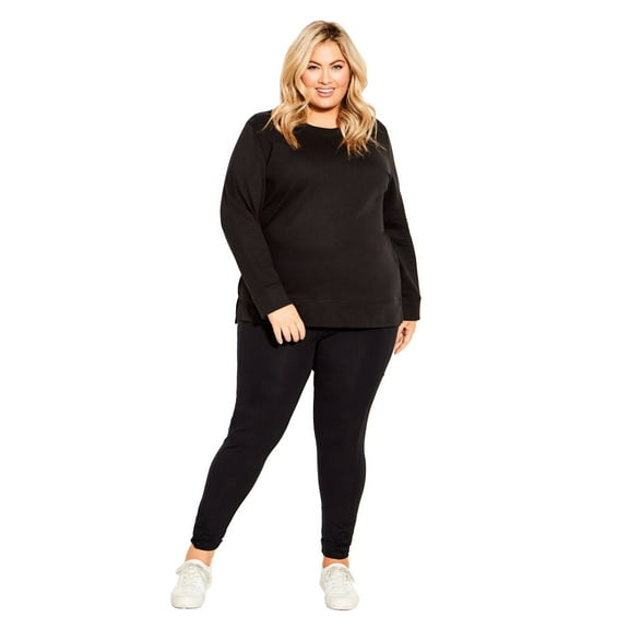 Avenue Women's Plus Size Hi Lo Sweat Top