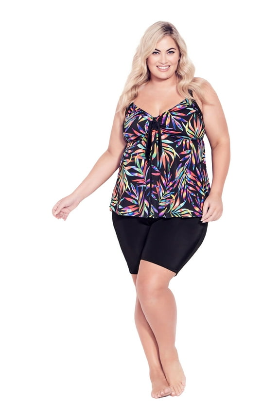 Women's Plus Size Hi Waist Swim Short