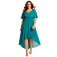 thumbnail image 1 of Avenue Women's Plus Size High-Low Midi Dress, 1 of 2