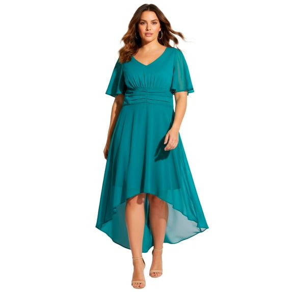 Avenue Women's Plus Size High-Low Midi Dress