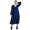 thumbnail image 1 of Avenue Women's Plus Size Indi  Sleeve Shirred Dress, 1 of 2