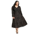 thumbnail image 1 of Avenue Women's Plus Size Indi  Sleeve Shirred Dress, 1 of 2