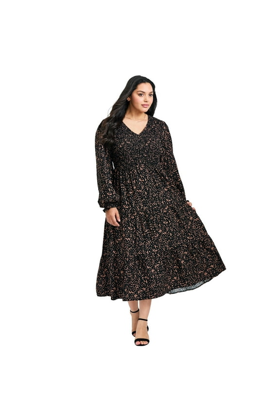 Women's Plus Size Indi Sleeve Shirred Dress