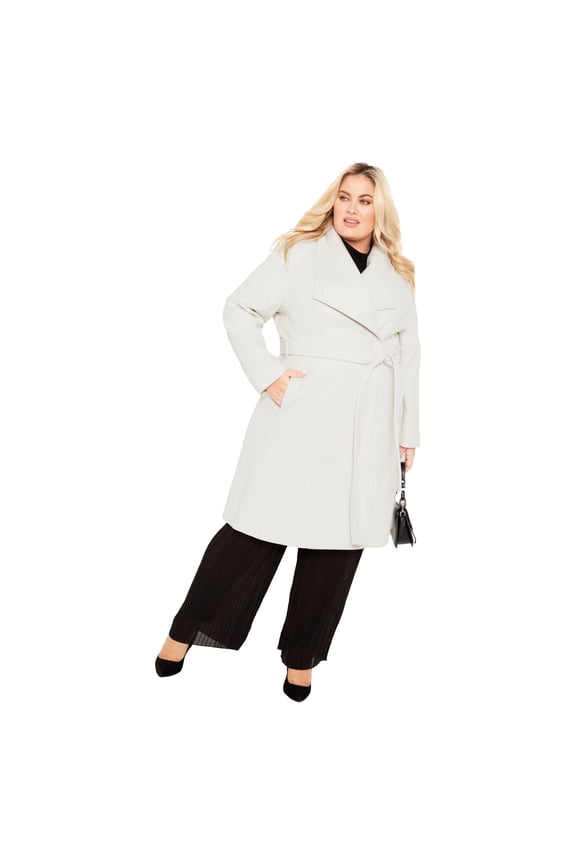 Women's Plus Size Isla Wrap Waist Tie Coat