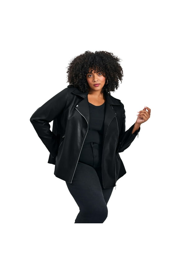Women's Plus Size Jane Faux Leather Jacket