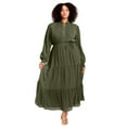 thumbnail image 1 of Avenue Women's Plus Size Jasmine Tiered Maxi Dress, 1 of 2