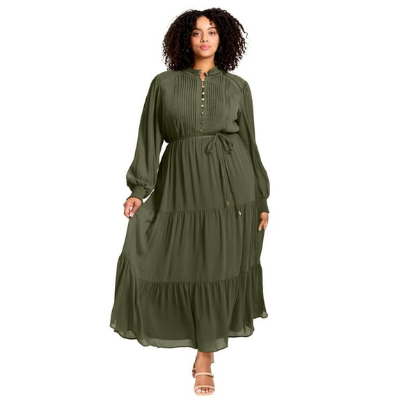 Avenue Women's Plus Size Jasmine Tiered Maxi Dress