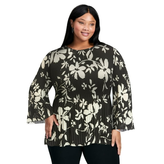 Avenue Women's Plus Size Jay Pleat Blouse
