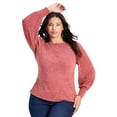 thumbnail image 1 of Avenue Women's Plus Size Jessica Rib Hacci Knit Top, 1 of 2