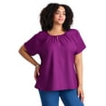 thumbnail image 1 of Avenue Women's Plus Size Keyhole Dolman Sleeve Blouse, 1 of 2