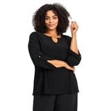 Avenue Women's Plus Size Keyhole Hardware Top - Walmart Business Supplies
