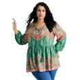 thumbnail image 1 of Avenue Women's Plus Size Kiani Boho Print Tunic, 1 of 2