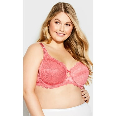 Avenue Women's Plus Size Knitted Lace Soft Cup Bra